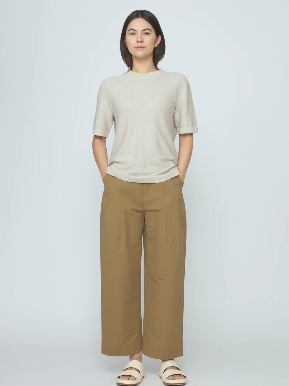 7115 by Szeki Brown Fine Knit Tee - 100% Organic Cotton T-Shirt